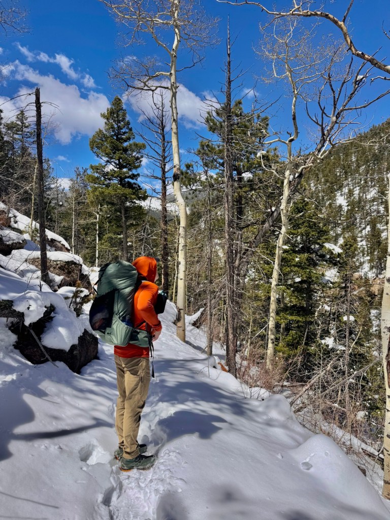 hiker in snow